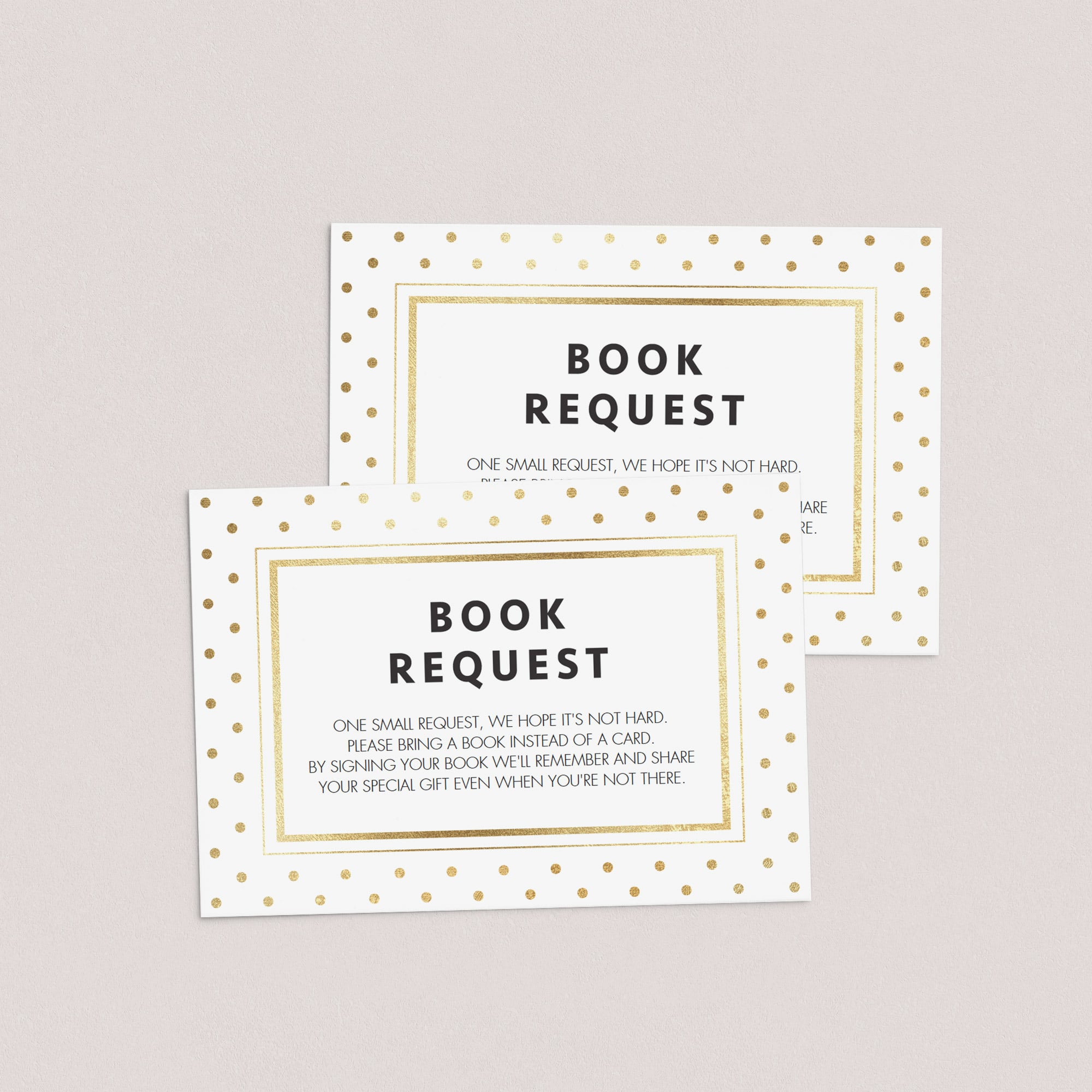 Bring a book baby shower card template for gold themed baby shower by LittleSizzle