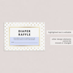 Gold foil baby shower diaper raffle tickets printable by LittleSizzle