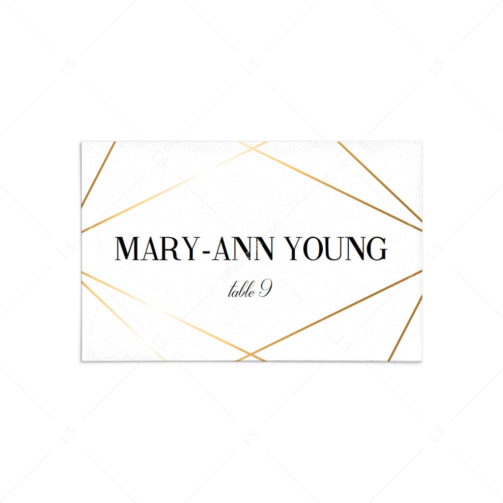 Modern Gold Place Cards editable template Instant Download – LittleSizzle
