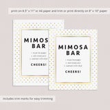 Instant download PDF mimosa bar sign modern gold by LittleSizzle