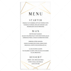 Modern gold menu cards template by LittleSizzle