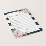 Gold Floral Baby Shower Dear Babies Cards Printable