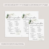 Gold Green Baby Shower Game Printable What's On Your Phone