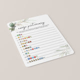 Baby Shower Emojis Game Printable Greenery and Gold Theme