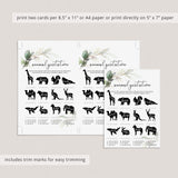 Greenery and Gold Baby Shower Game Animal Gestation Match