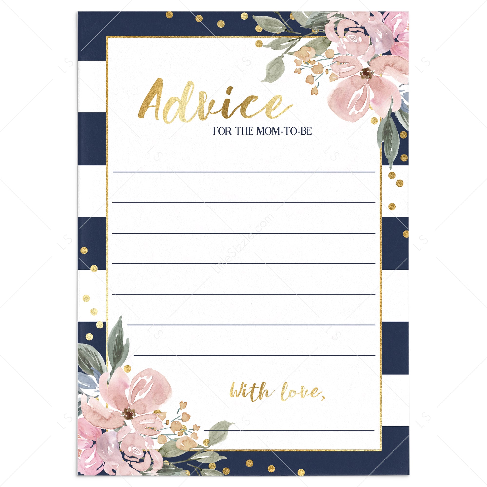 Navy, pink and gold baby shower games by LittleSizzle