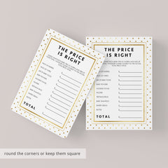 White and Gold Price is Right Baby Shower Printable