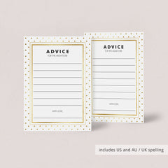 Advice cards for new mom neutral baby party by LittleSizzle