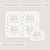 Bring a book for baby cards printable gold star by LittleSizzle