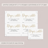 Calligraphy baby diaper raffle ticket template by LittleSizzle