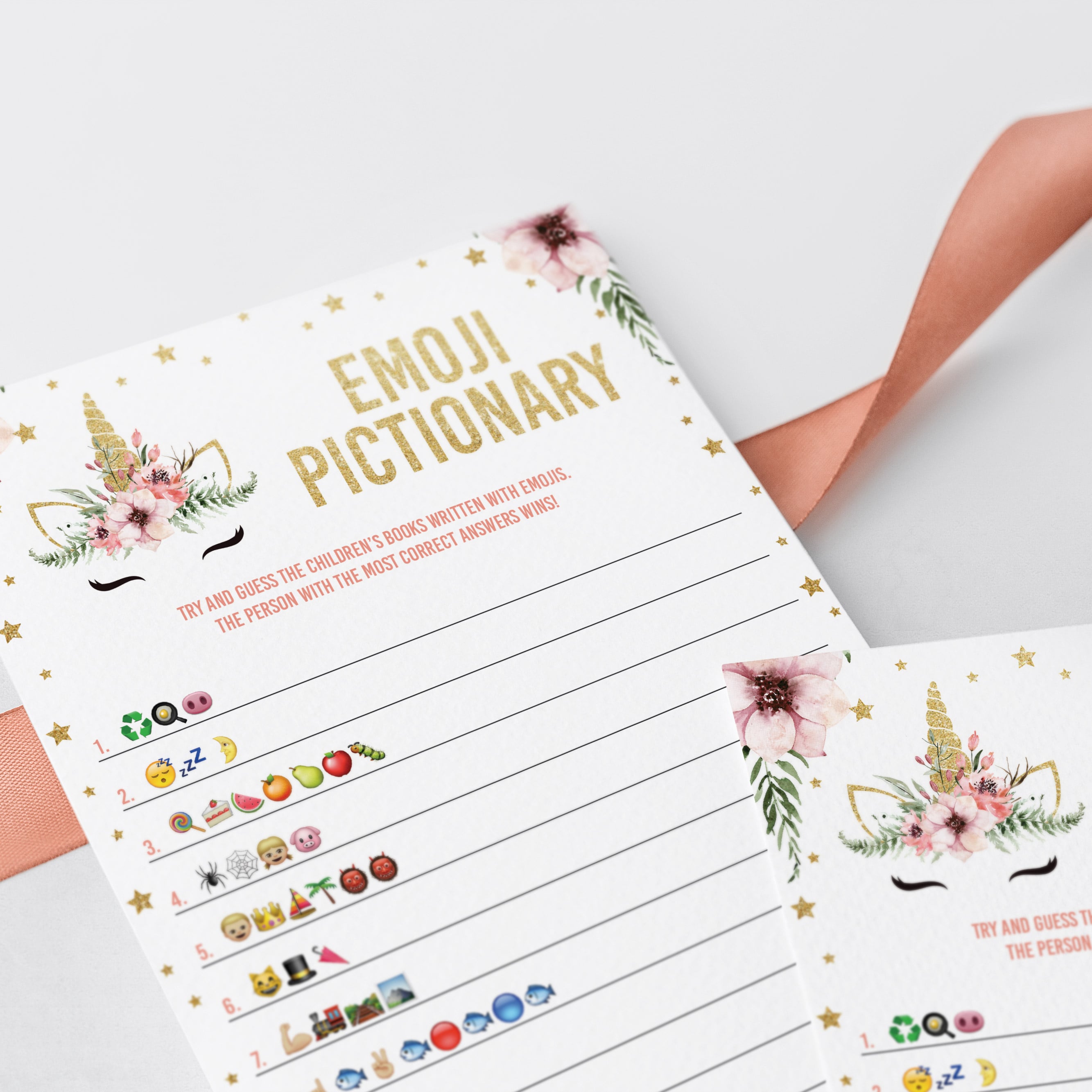 Gold baby shower games emoji pictionary by LittleSizzle