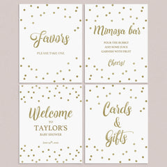Neutral Baby Shower Decor Pack Gold Confetti by LittleSizzle