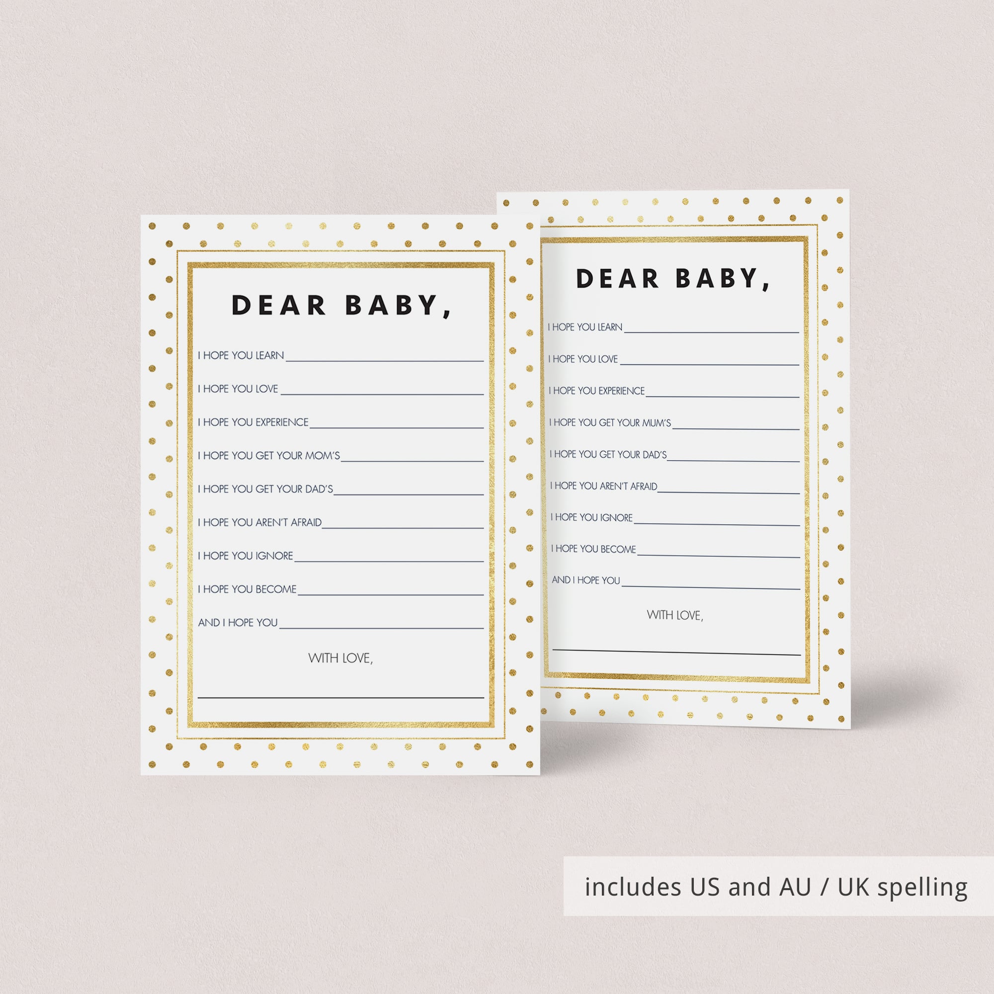 Modern baby wishes printables by LittleSizzle