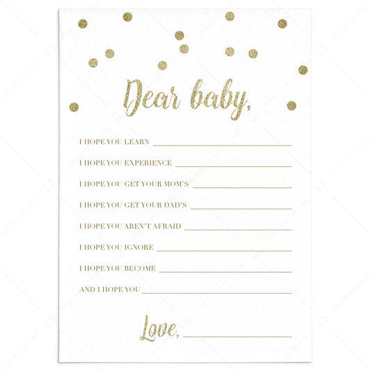 Gold Confetti Baby Wishes card by LittleSizzle