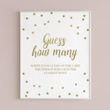 Gold conffeti baby shower game cards printable by LittleSizzle