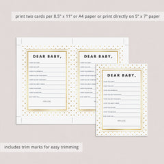 Neutral Baby Shower Wishes for Baby Cards Printable