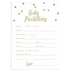 Printable Baby Prediction Card by LittleSizzle