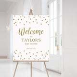 Gold Confetti Welcome Sign Template by LittleSizzle