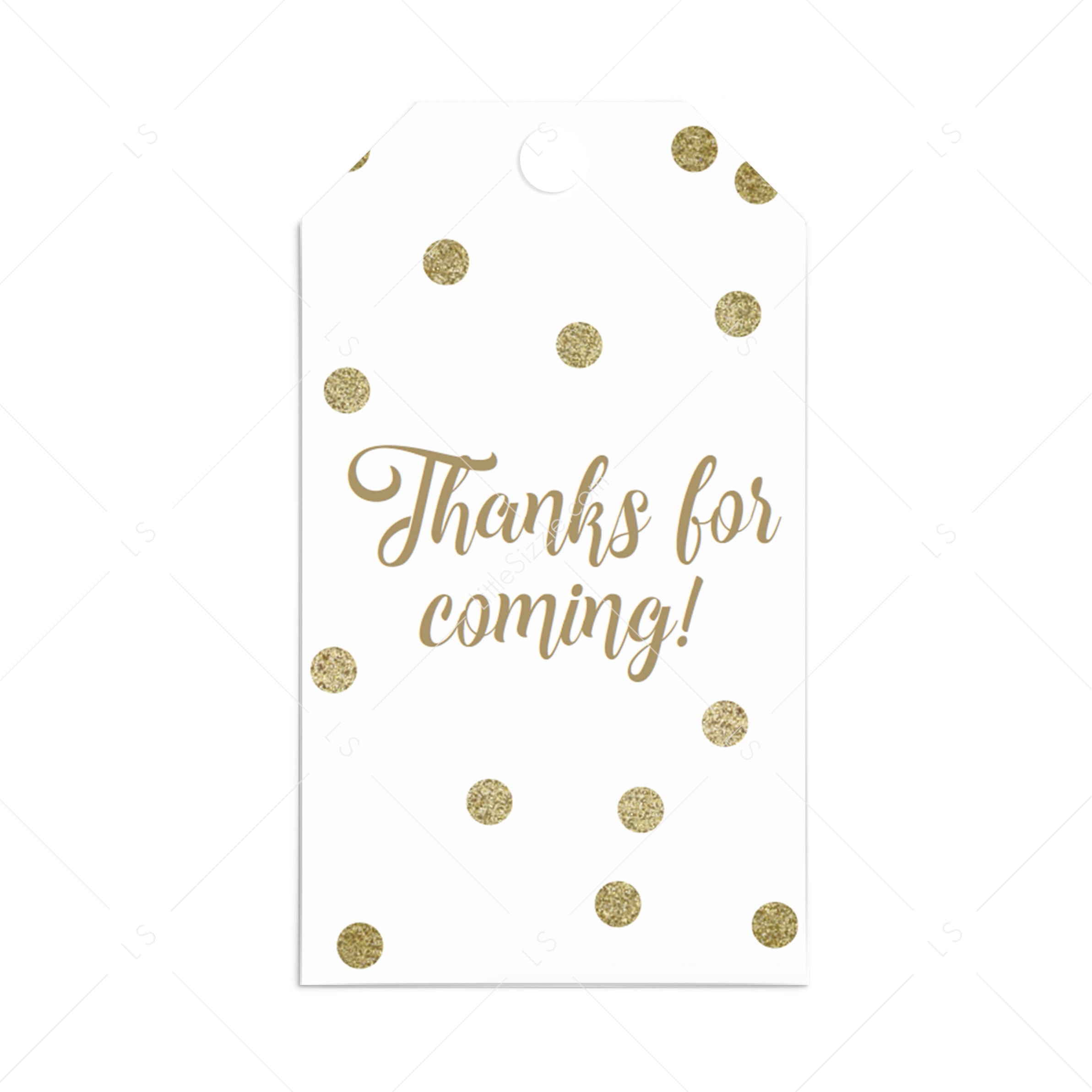 Gold party favor tags printable by LittleSizzle