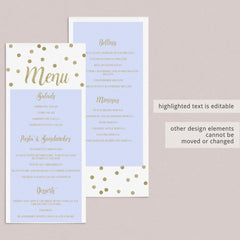 Editable template for menu card by LittleSizzle