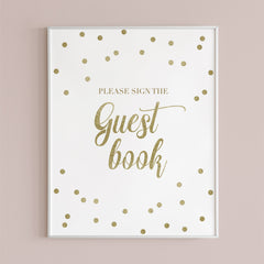 Gold Please Sign The Guest Book Sign Printable