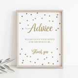 Printable gold confetti shower decor by LittleSizzle
