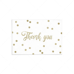 Gold baby shower thank you card printable by LittleSizzle