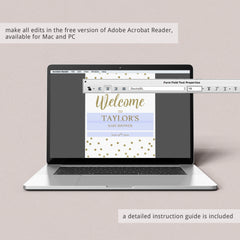 Neutral Baby Shower Decor Pack Gold Confetti