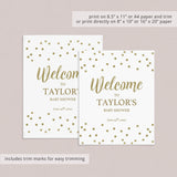 Gold Confetti Welcome Sign Template