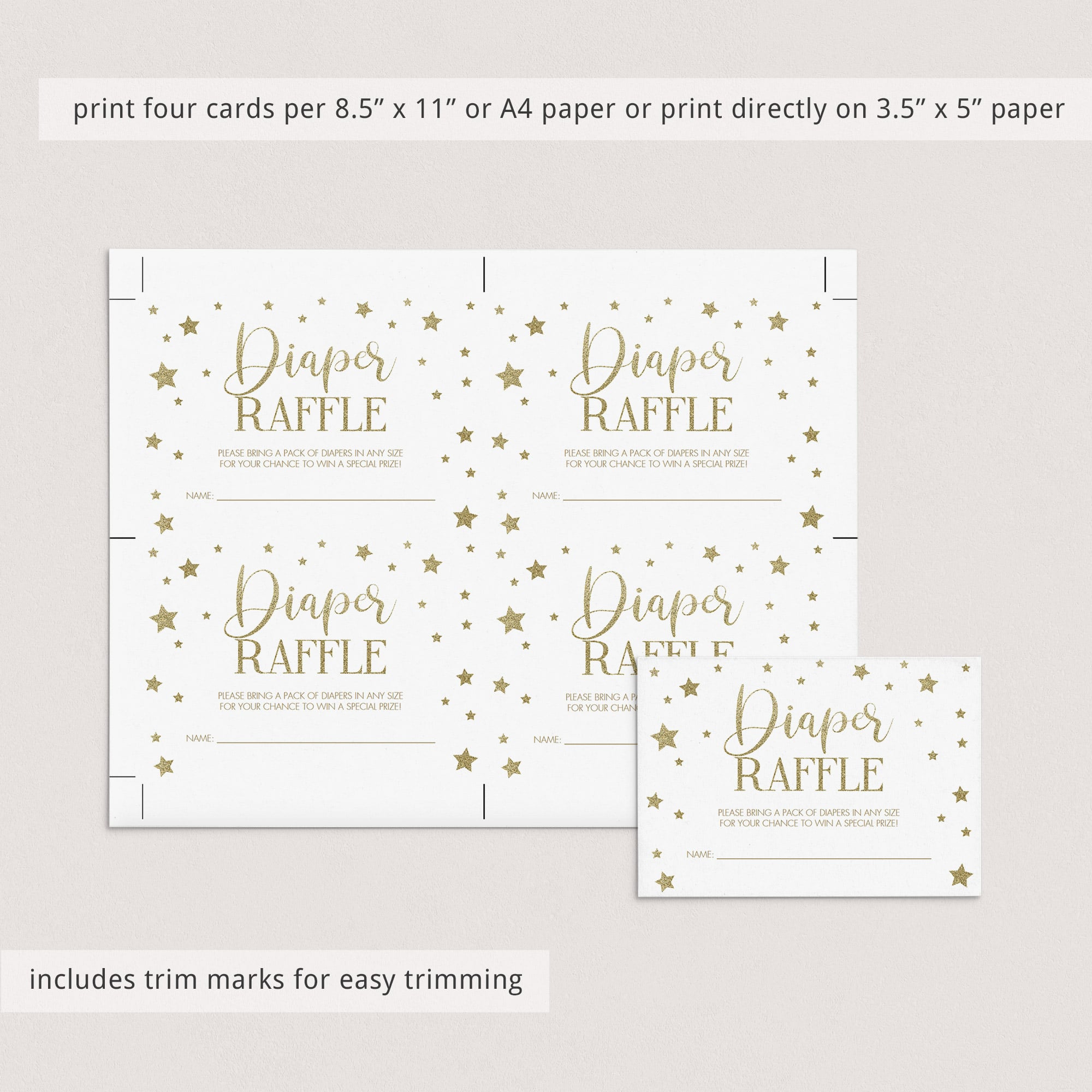 DIY baby shower diaper raffle tickets twinkle twinkle theme by LittleSizzle