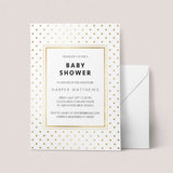 Gold polka dots baby shower invitation by LittleSizzle