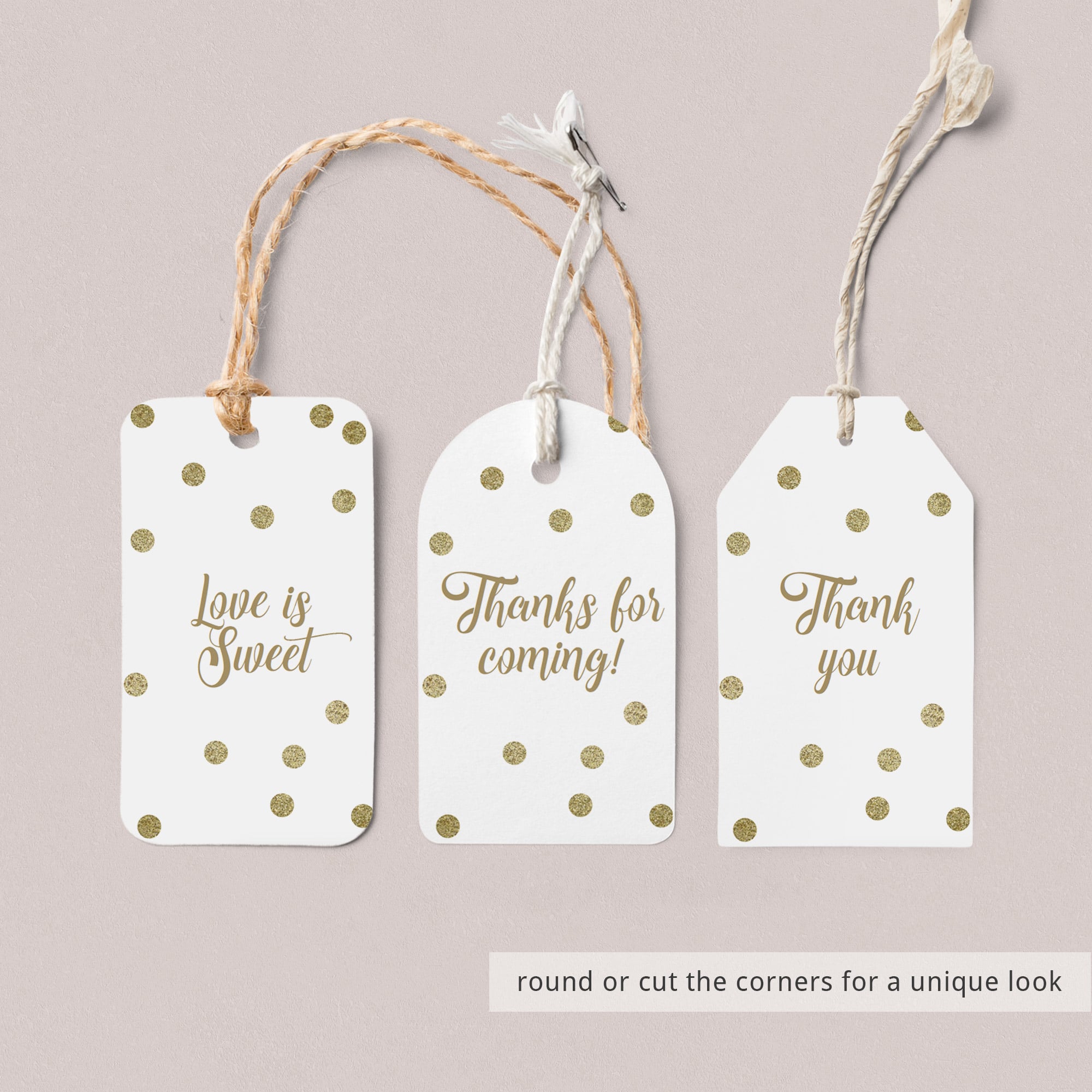 DIY gift labels gold confetti by LittleSizzle