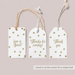 Gold Confetti Gift List, Cards and Labels