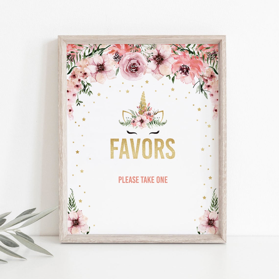 Pink floral favors sign printable by LittleSizzle