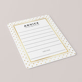 Gold Glitter Baby Advice Cards for New Parents