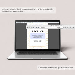 Baby advice game gold glitter printable by LittleSizzle
