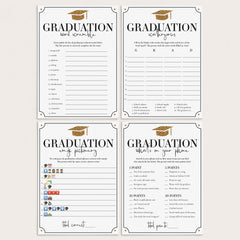 Gold Graduation Party Games Instant Download by LittleSizzle