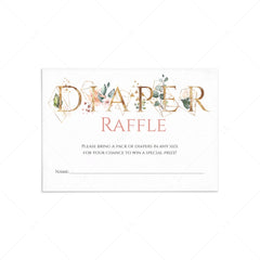 Gold diaper raffle ticket for modern baby shower by LittleSizzle