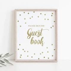 Please sign our guest book sign gold printable by LittleSizzle