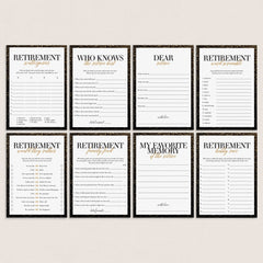 Gold Retirement Party Games Bundle Printable by LittleSizzle