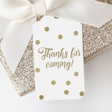Gold confetti favor tag template editable by LittleSizzle