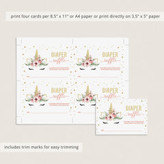 Floral Unicorn Baby Sprinkle Invitation Kit PDF Templates