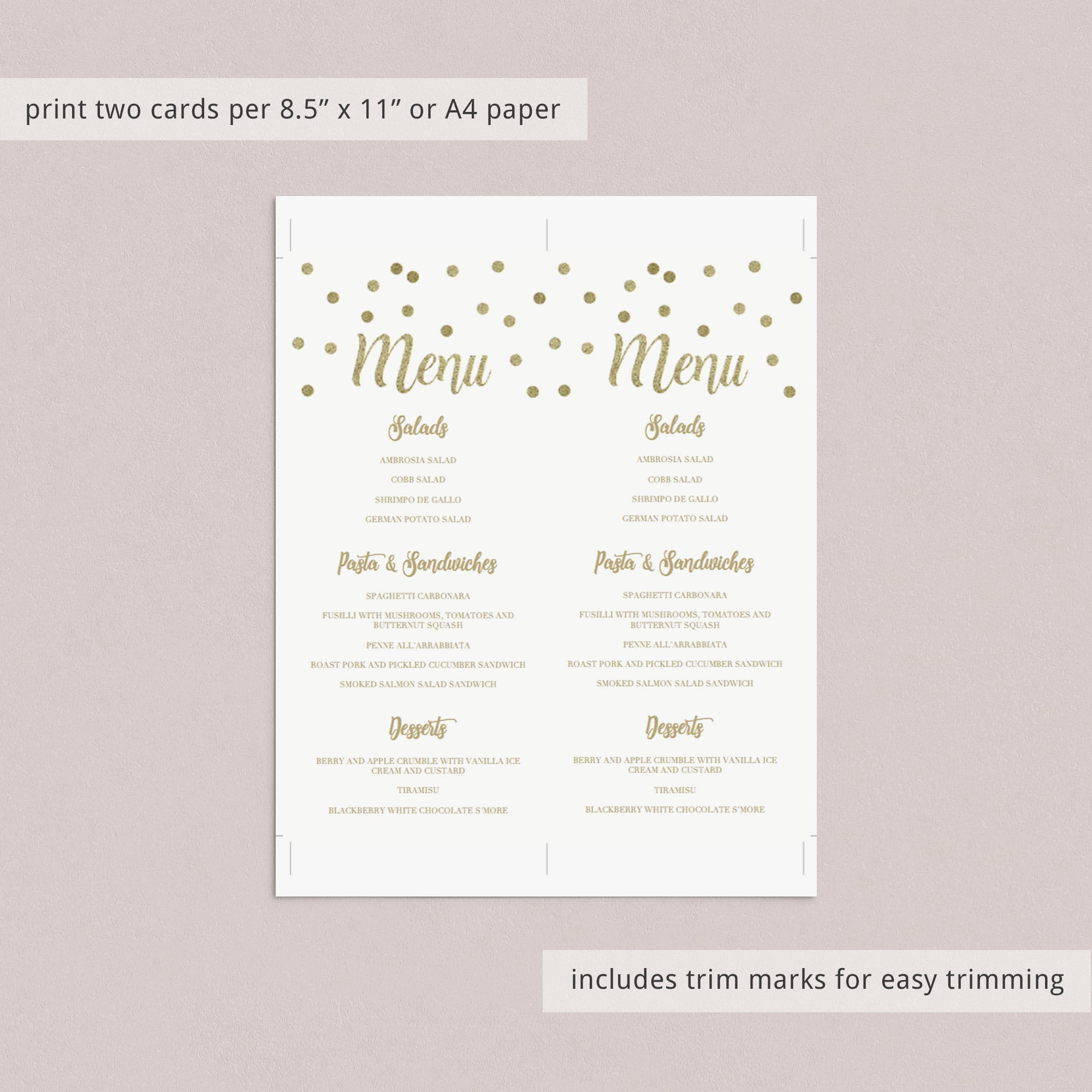 Instant download menu template for baby shower party by LittleSizzle