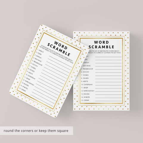 Word Scramble game for neutral baby shower printable | Instant download ...