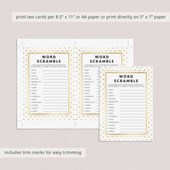 Neutral gold and glitter baby sprinkle games printable by LittleSizzle