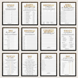 Black and Gold 42nd Birthday Party Games For Women Born in 1983 by LittleSizzle