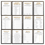 Black and Gold 42nd Birthday Party Games For Women Born in 1983 by LittleSizzle