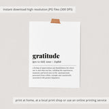 Gratitude Definition Print Instant Download