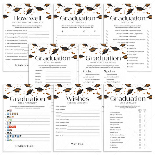 8 Graduation Party Games Printable by LittleSizzle