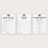 Gold Glitter Graduation Game Cards Printable by LittleSizzle